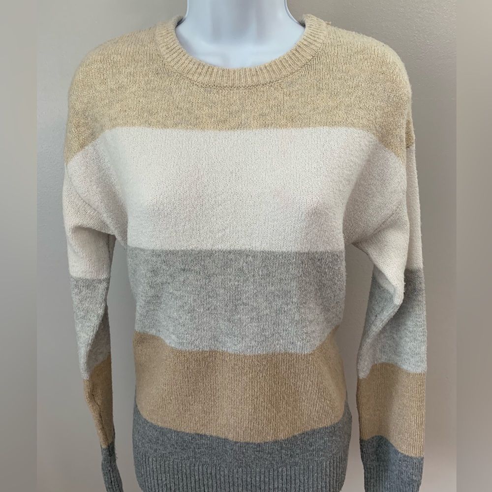 Time and Tru Neutral Striped Sweater